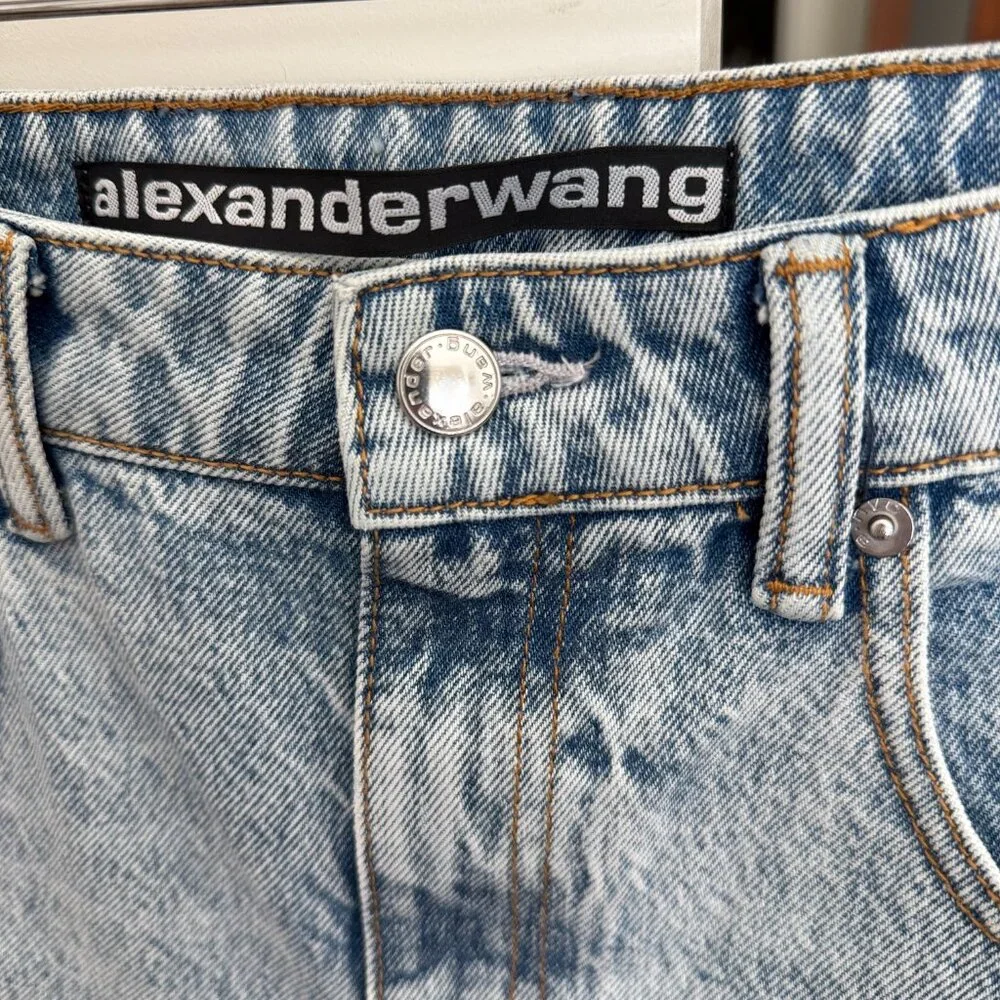 Alexander Wang  Distressed Denim Shorts - Picture 2 of 8